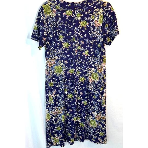 Vintage Classic lady floral dress & jacket size 18.5 Vibrant Midi length - Picture 3 of 10